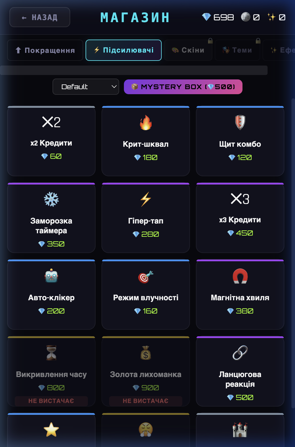 Магазин — таємний предмет