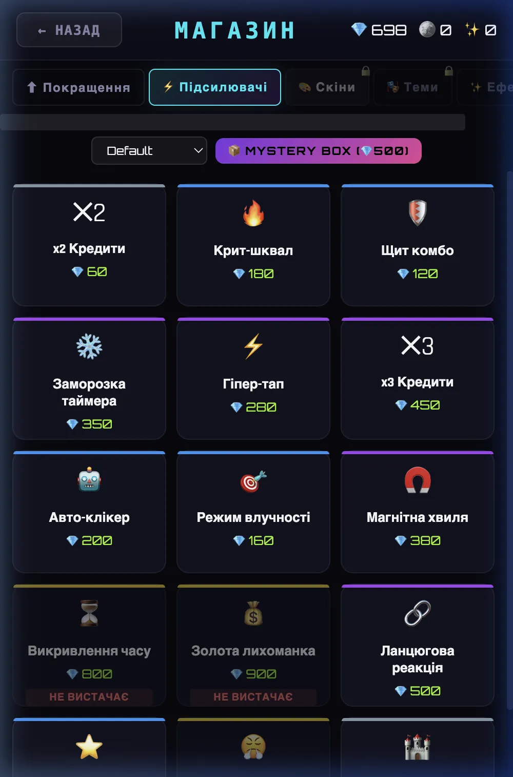 Магазин — таємний предмет